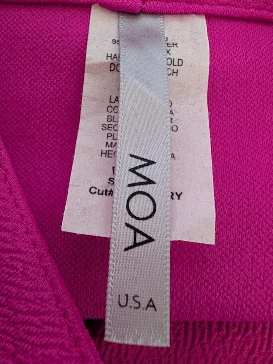 MOA USA | Vibrant Magenta Drape Front Blazer | Size L - Picture 5 of 6